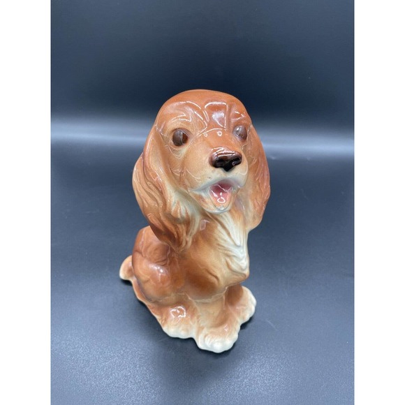 Vintage Royal Copley Cocker Spaniel Planter Brown Dog Figurine 1950’s - Picture 2 of 9